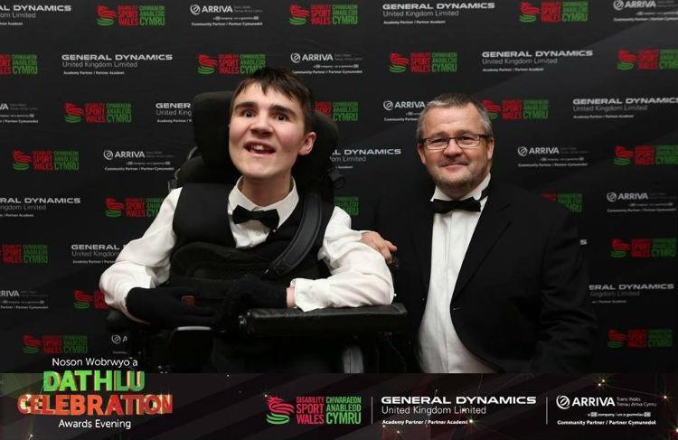 Jacob and Mike Thomas at Disability Sports Awards 2016